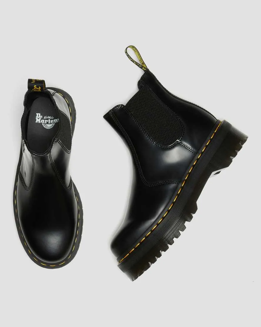 2976 Quad Leather Platform Chelsea Boots - Black Smooth
