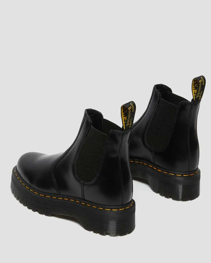 2976 Quad Leather Platform Chelsea Boots - Black Smooth