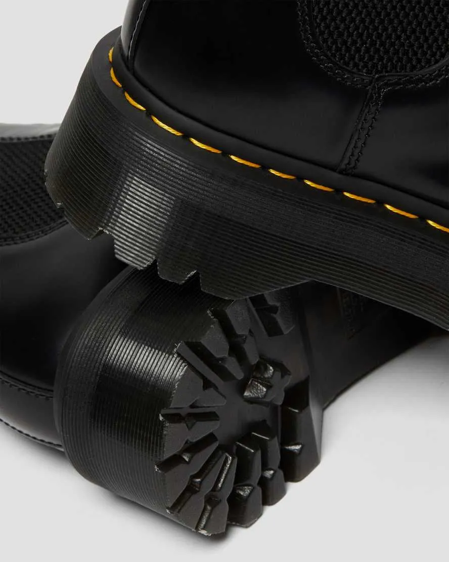 2976 Quad Leather Platform Chelsea Boots - Black Smooth