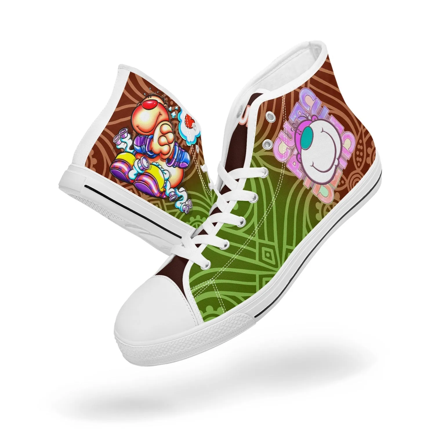 400. New High-top Canvas Shoes - Tongue Printable