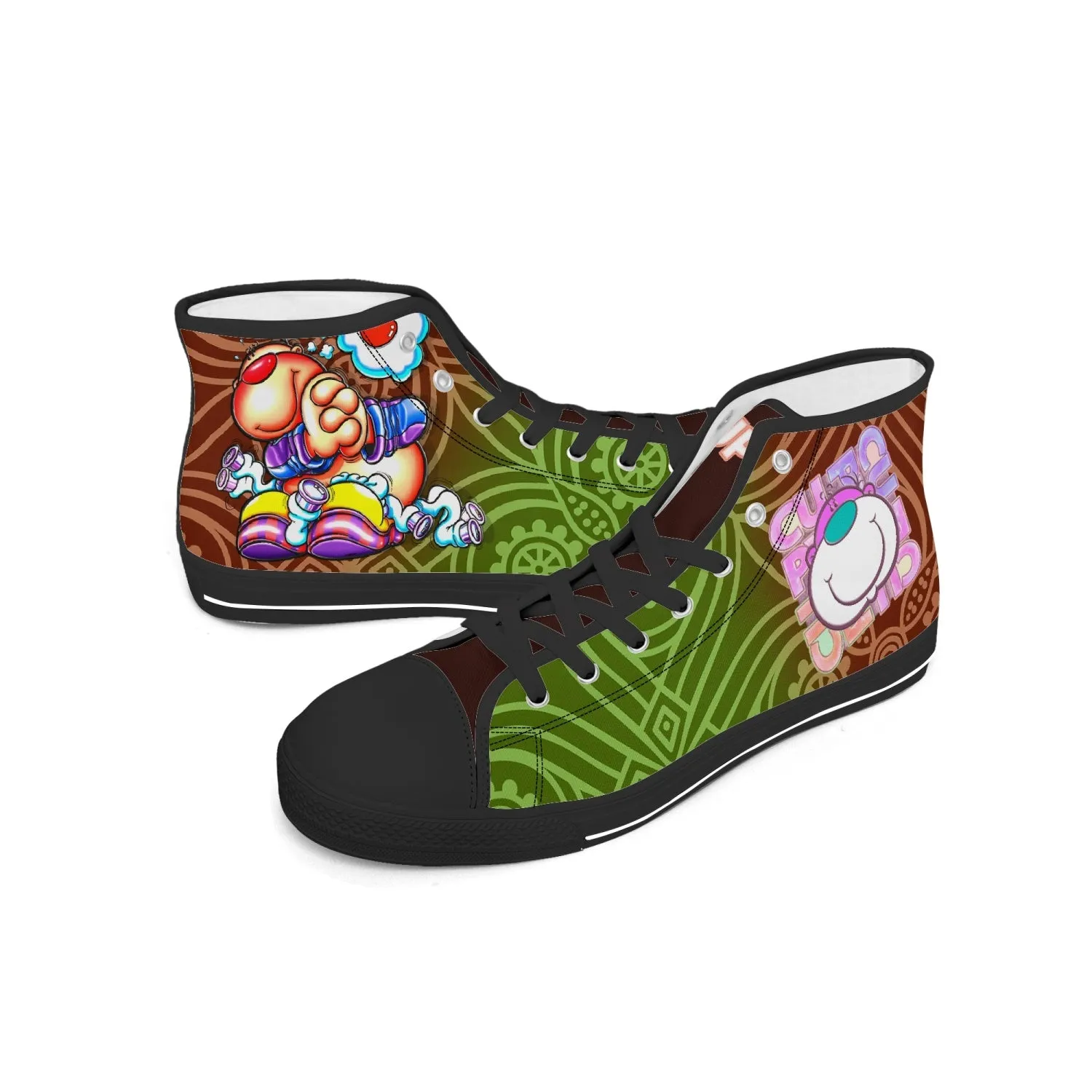 400. New High-top Canvas Shoes - Tongue Printable
