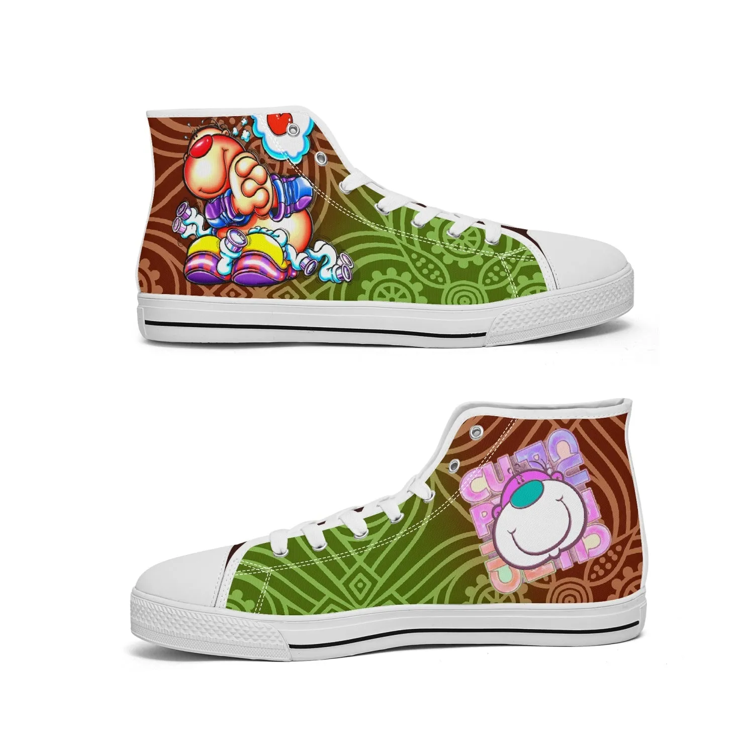 400. New High-top Canvas Shoes - Tongue Printable