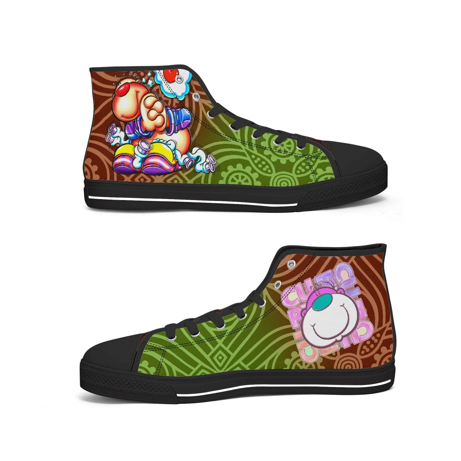 400. New High-top Canvas Shoes - Tongue Printable