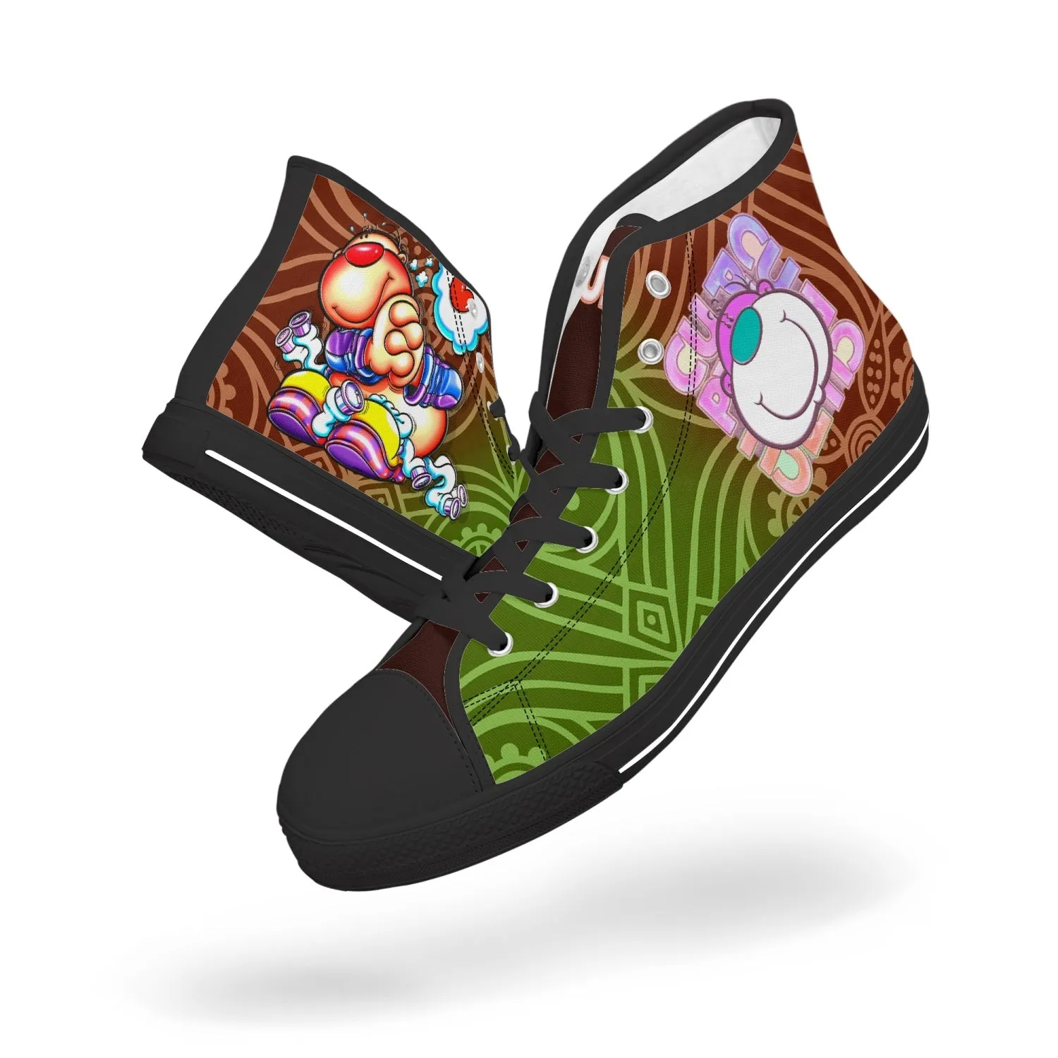 400. New High-top Canvas Shoes - Tongue Printable