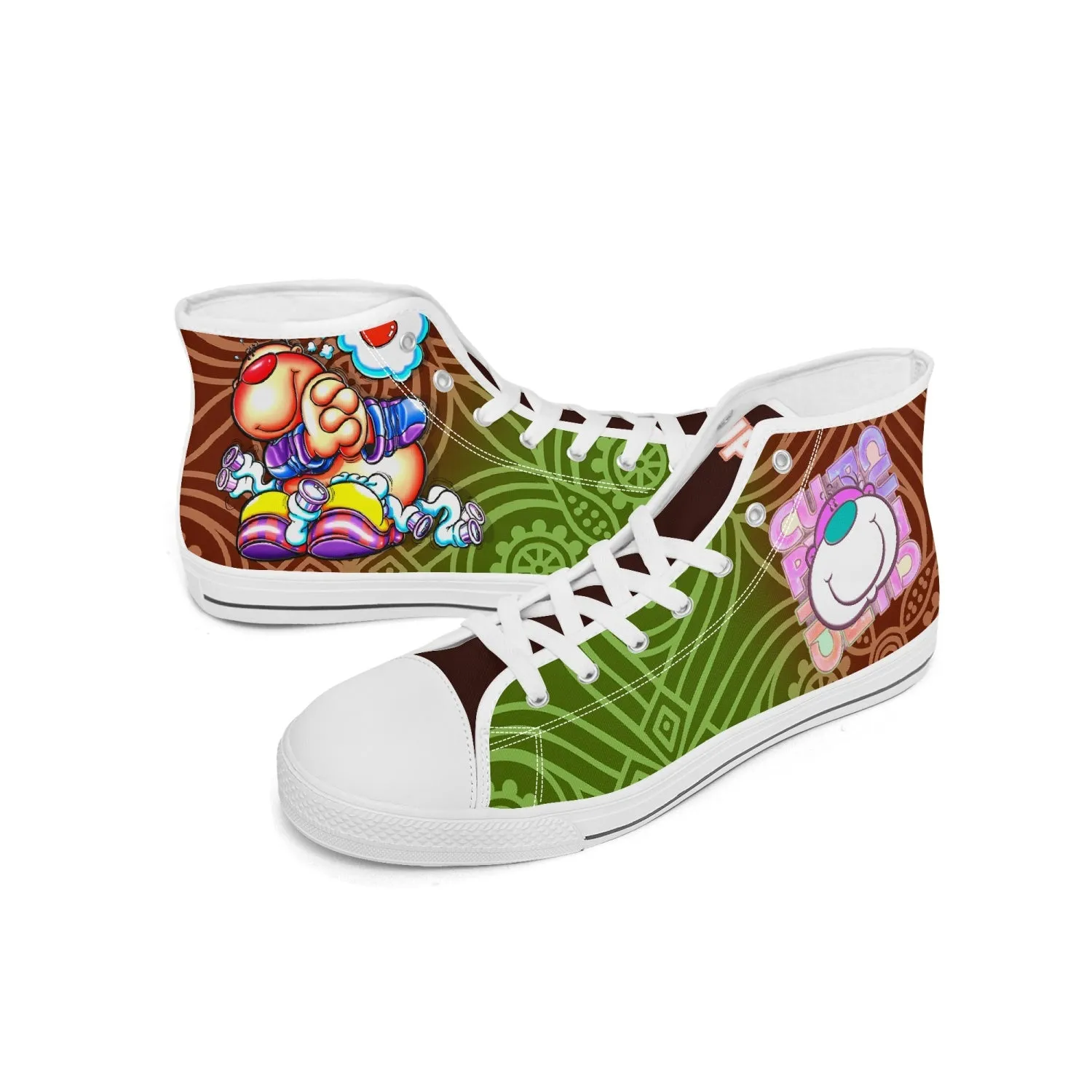 400. New High-top Canvas Shoes - Tongue Printable