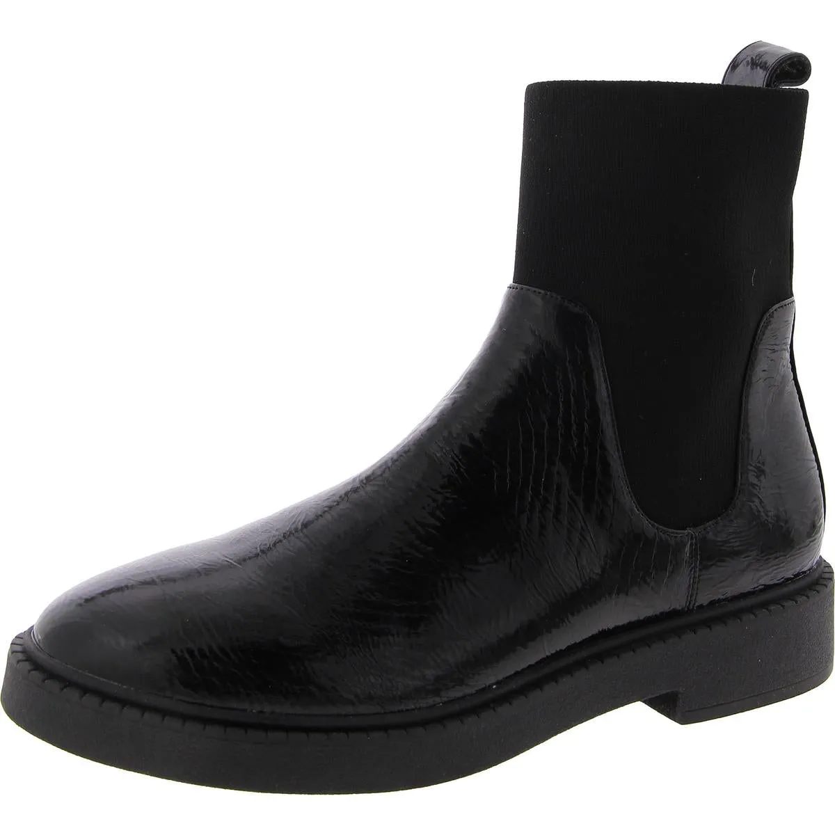 André Assous Womens Patent Pull On Chelsea Boots