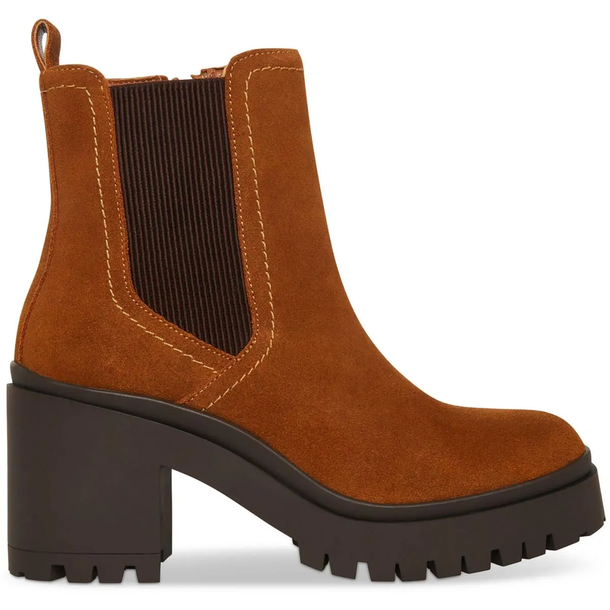 Aqua College Womens Raine  Lug Sole Faux Leather Chelsea Boots