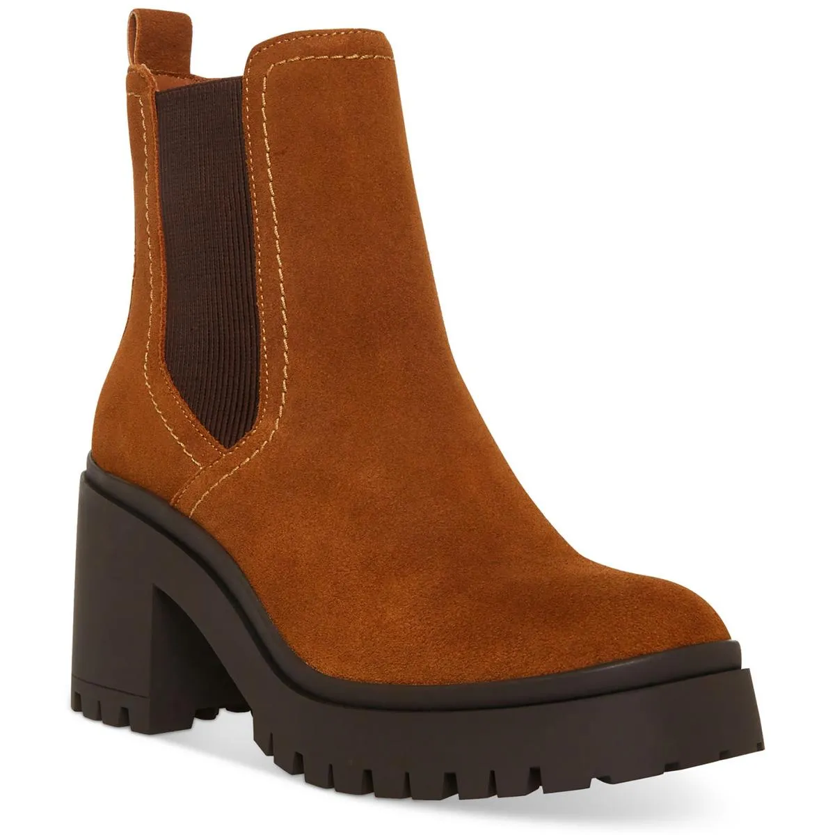 Aqua College Womens Raine  Lug Sole Faux Leather Chelsea Boots