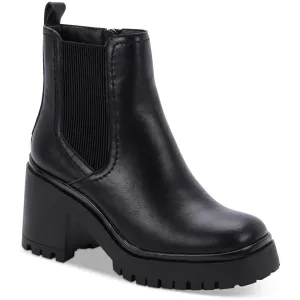 Aqua College Womens Raine  Lug Sole Faux Leather Chelsea Boots