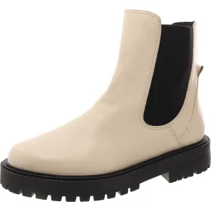 Aqua Womens Leather Lugged Sole Chelsea Boots