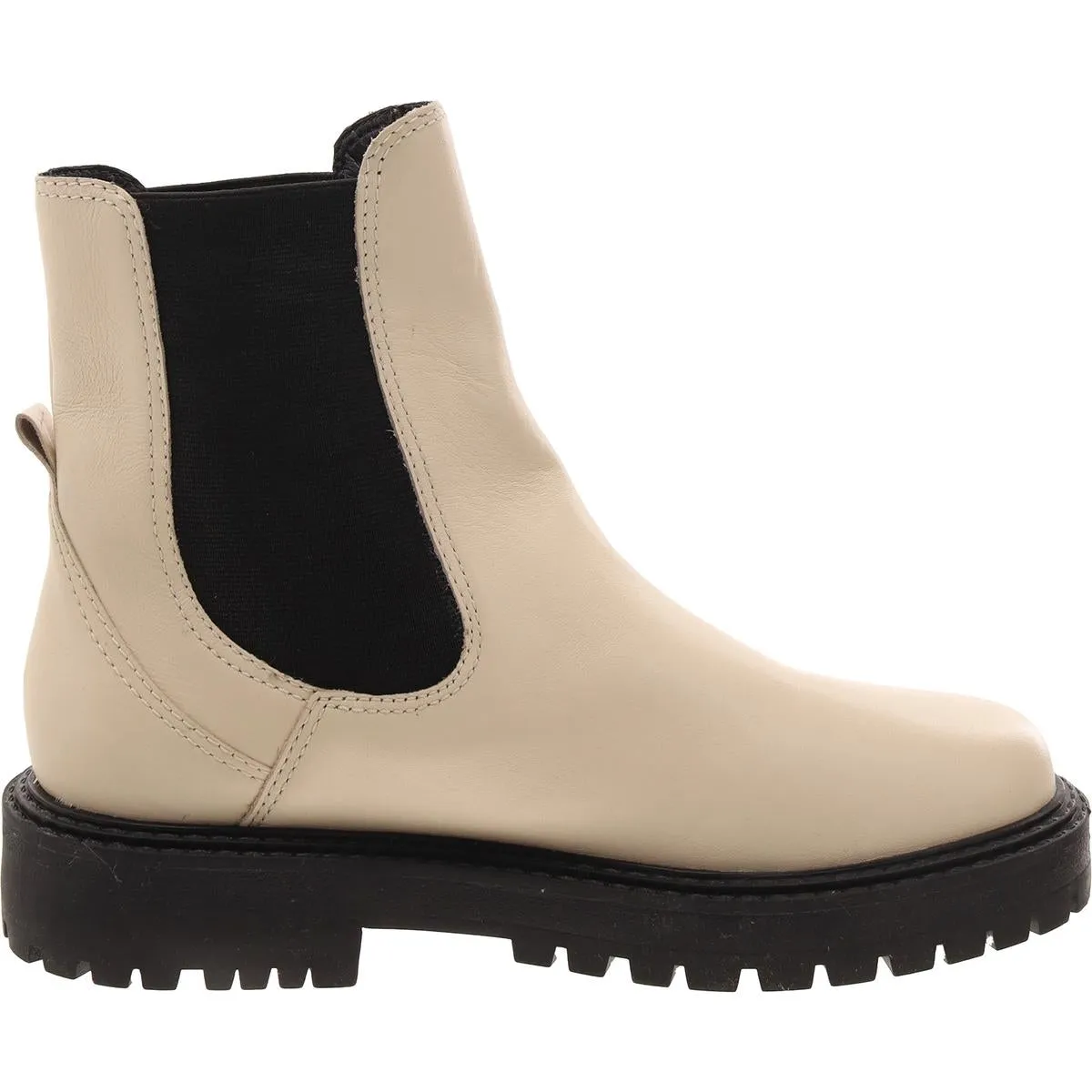 Aqua Womens Leather Lugged Sole Chelsea Boots