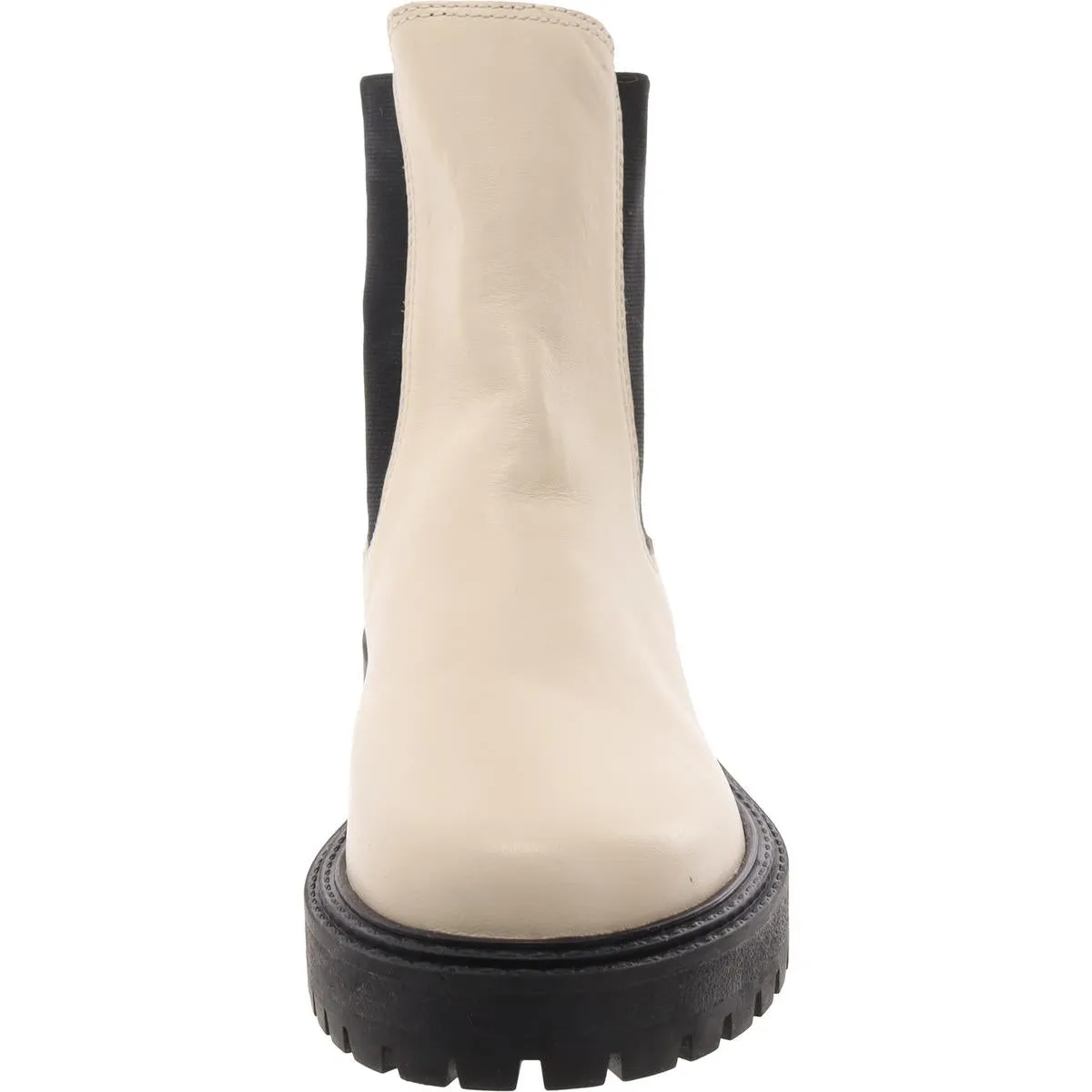 Aqua Womens Leather Lugged Sole Chelsea Boots