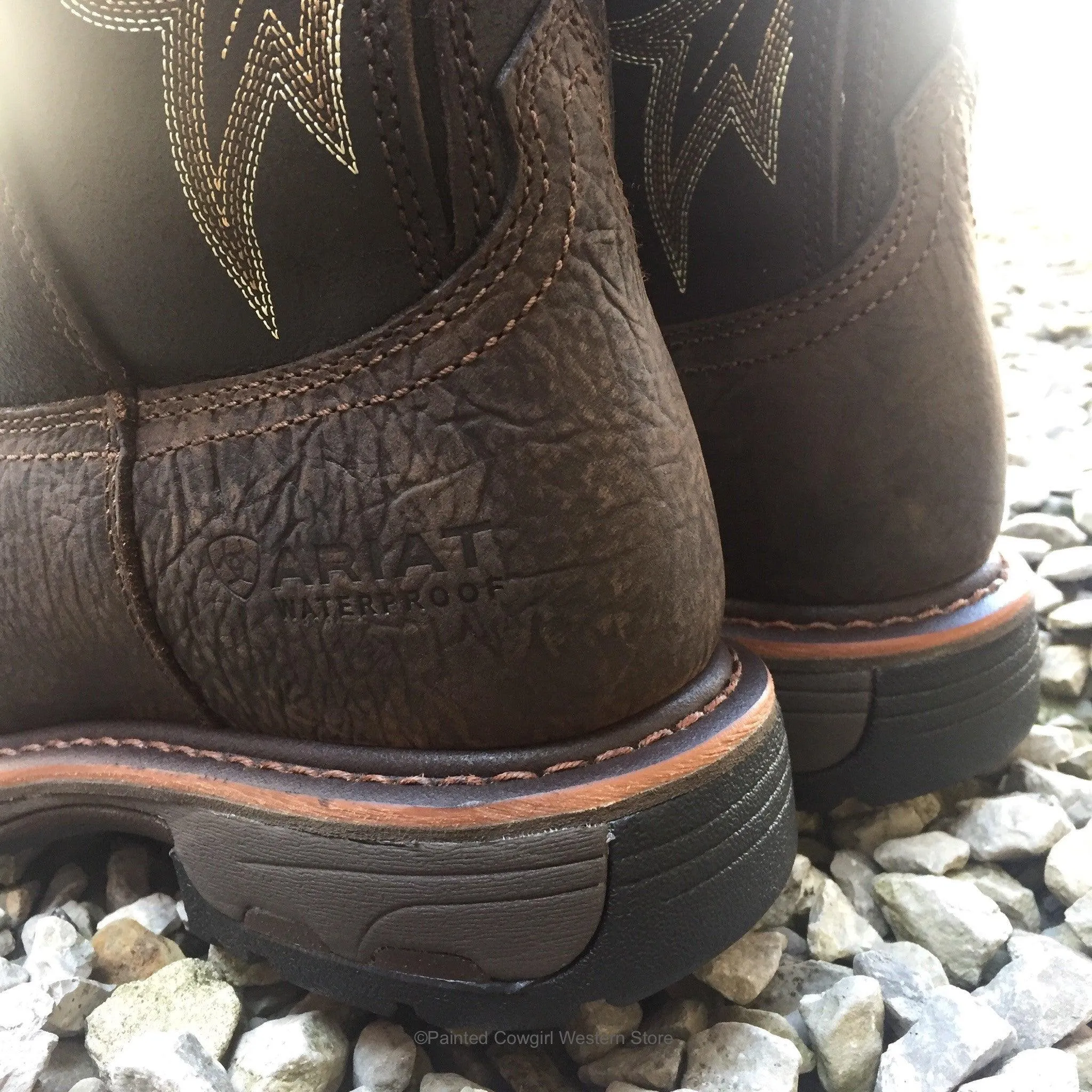 Ariat Men’s Workhog Wide Square Toe Bruin Brown Work Boots 10017436