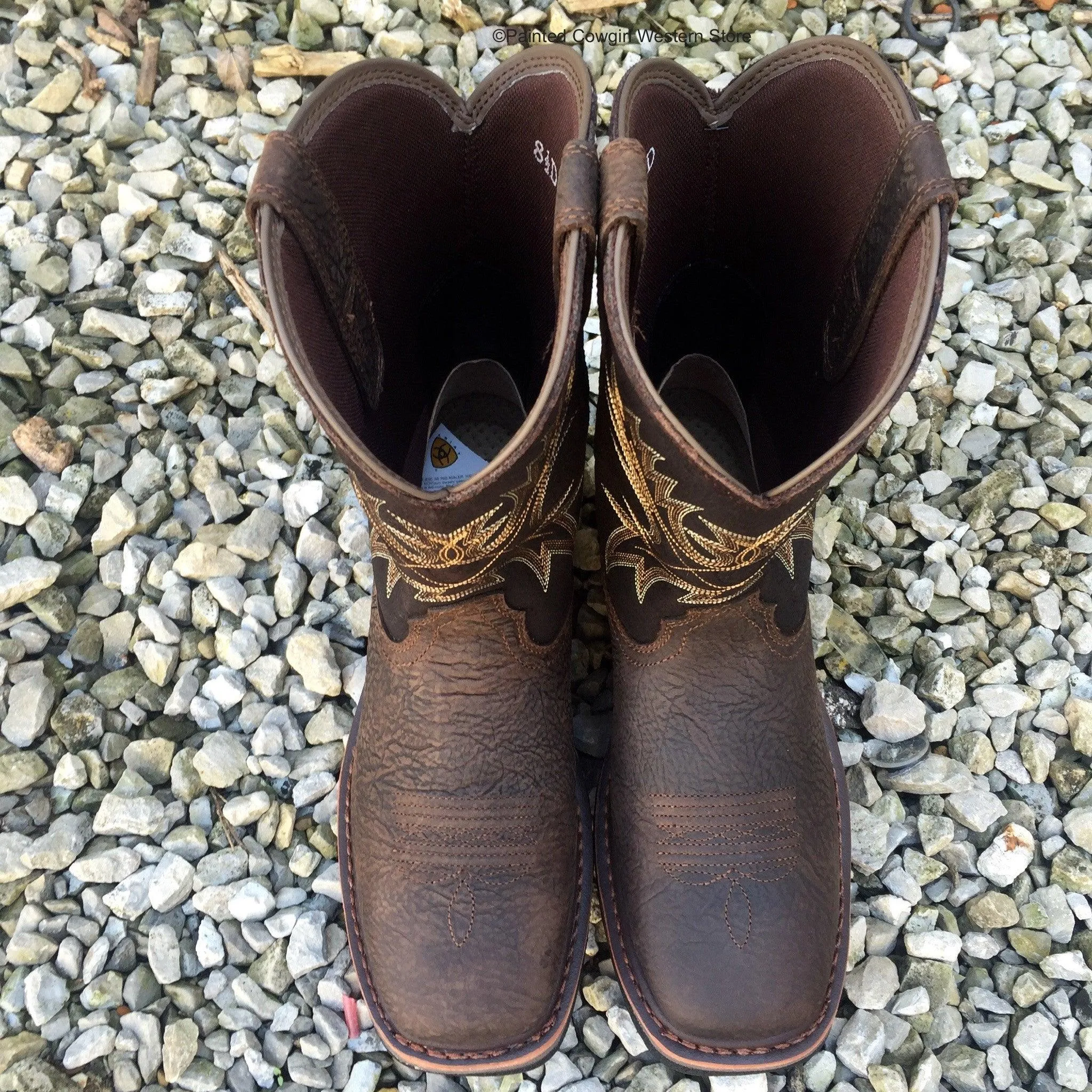 Ariat Men’s Workhog Wide Square Toe Bruin Brown Work Boots 10017436