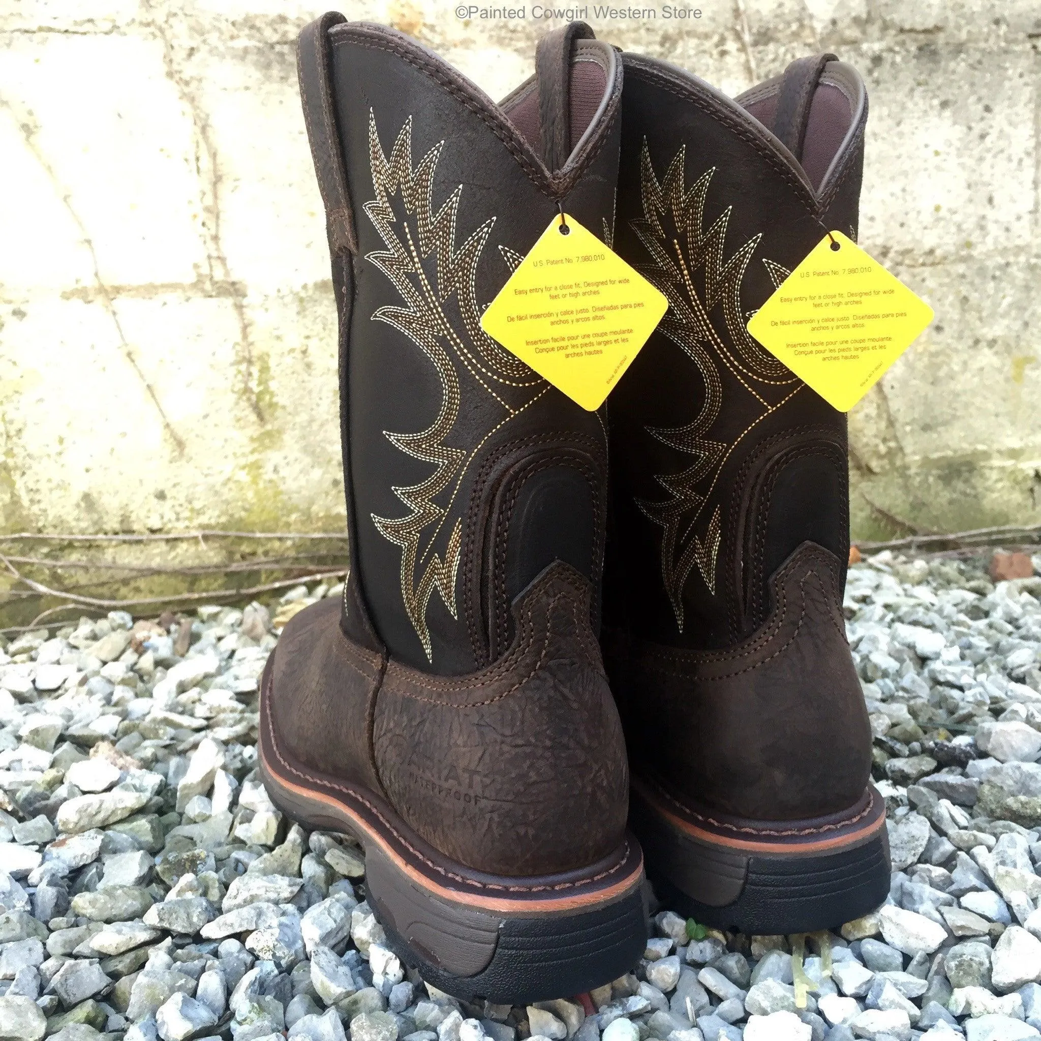 Ariat Men’s Workhog Wide Square Toe Bruin Brown Work Boots 10017436