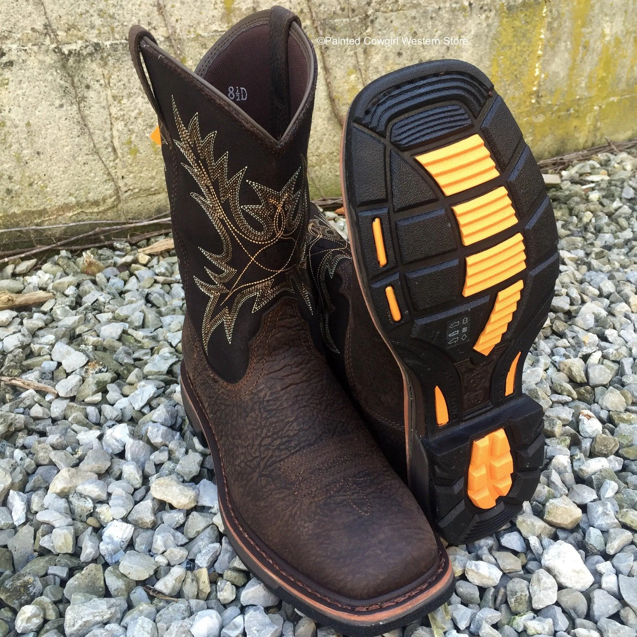 Ariat Men’s Workhog Wide Square Toe Bruin Brown Work Boots 10017436