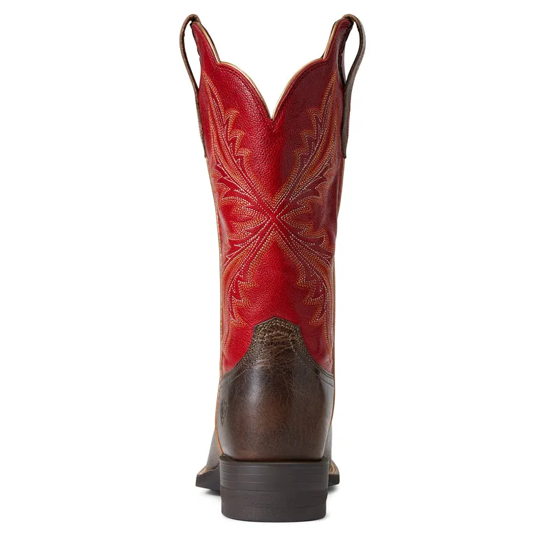 'Ariat' Women's West Bound Square Toe - Sable / Red