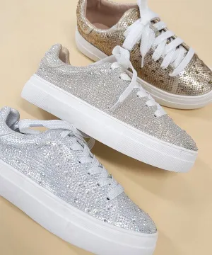 Bedazzled Canvas Glitter Sneakers