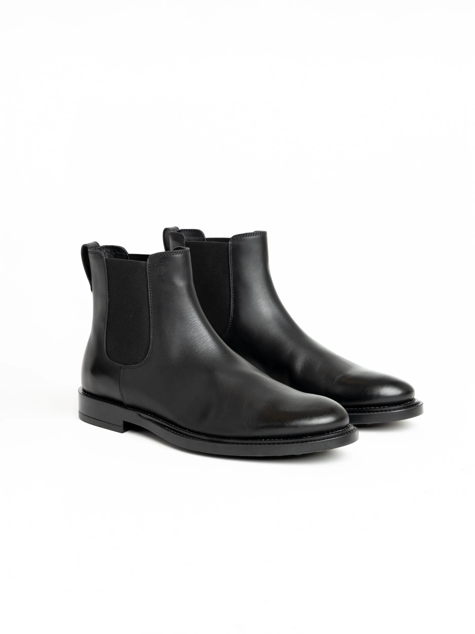 Black Leather Ankle Chelsea Boots