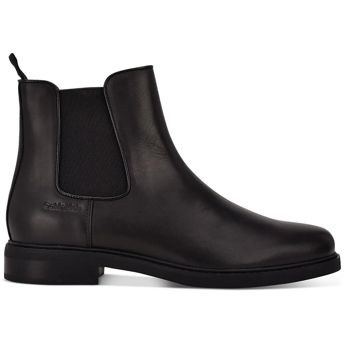 Calvin Klein Mens Fenwick Leather Ankle Chelsea Boots