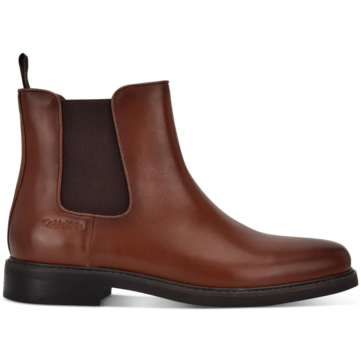 Calvin Klein Mens Fenwick Leather Ankle Chelsea Boots