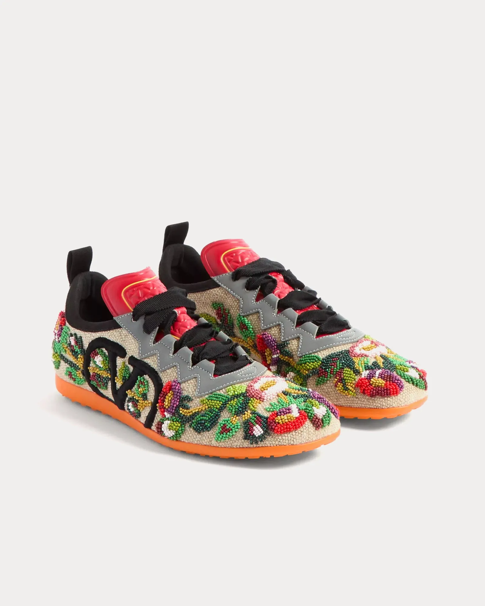 Chromathon Canvas with Floral Embroidery Multi Low Top Sneakers