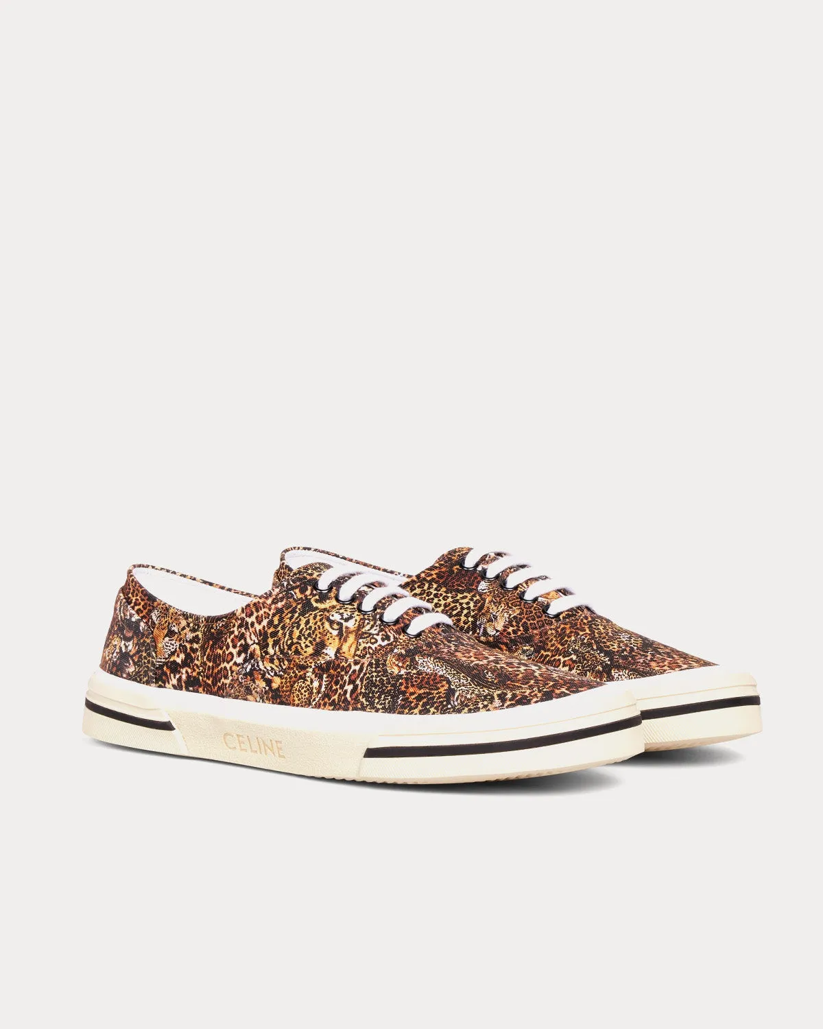 Elliot Printed Canvas 'Tigers & Leopards' Brown / Black Low Top Sneakers