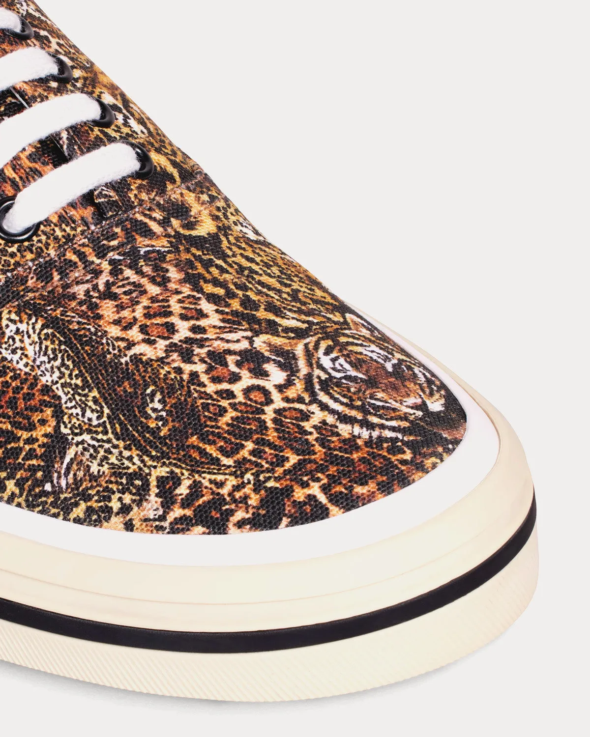 Elliot Printed Canvas 'Tigers & Leopards' Brown / Black Low Top Sneakers