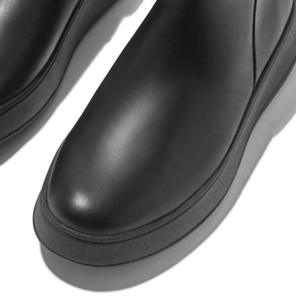 Fitflop Gm2-090 F-Mode Ladies Black Leather Side Zip Ankle Boots