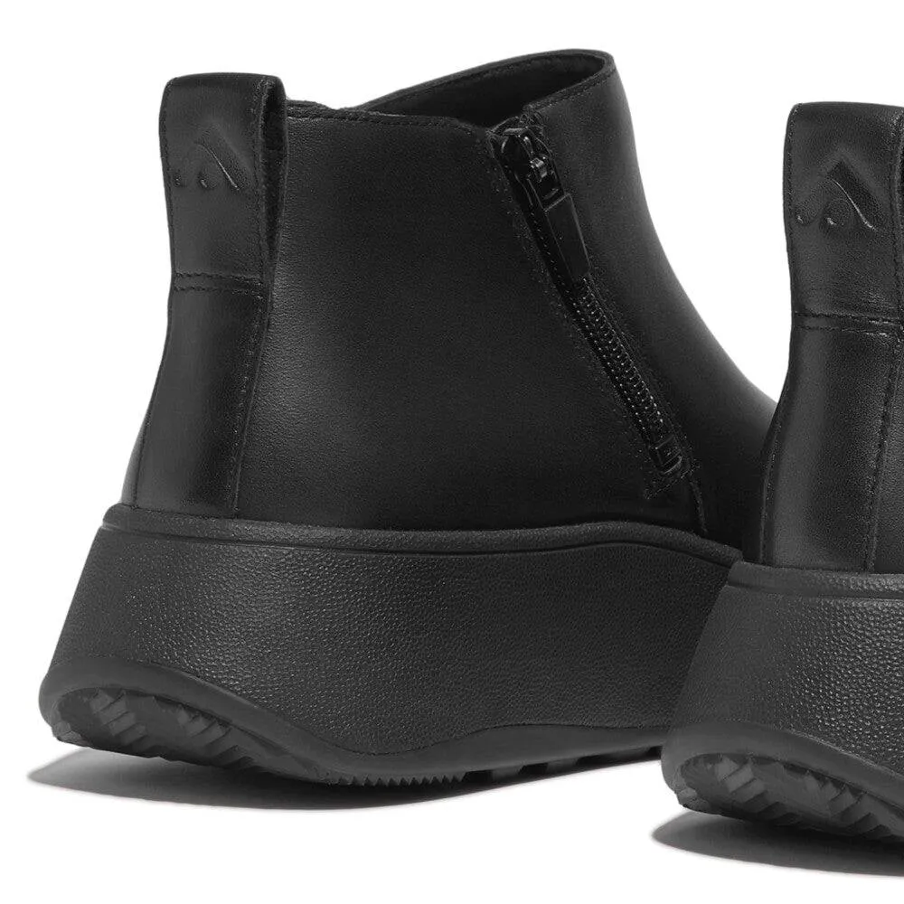 Fitflop Gm2-090 F-Mode Ladies Black Leather Side Zip Ankle Boots
