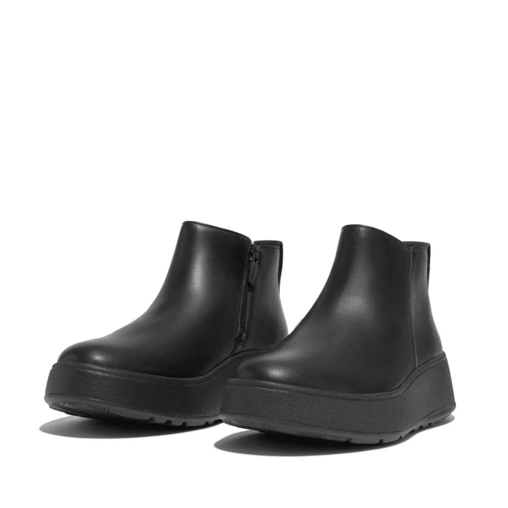 Fitflop Gm2-090 F-Mode Ladies Black Leather Side Zip Ankle Boots