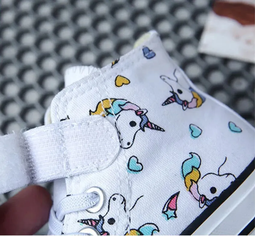 Girls Unicorn Canvas Sneakers