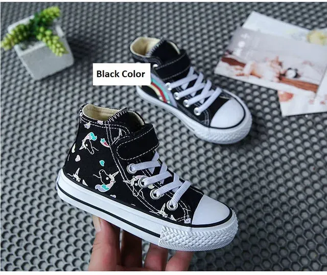 Girls Unicorn Canvas Sneakers