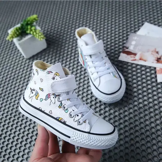 Girls Unicorn Canvas Sneakers