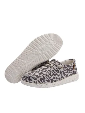 Hey Dude 121413091 Womens Wendy Wooven Shoe Cheetah Grey - 7