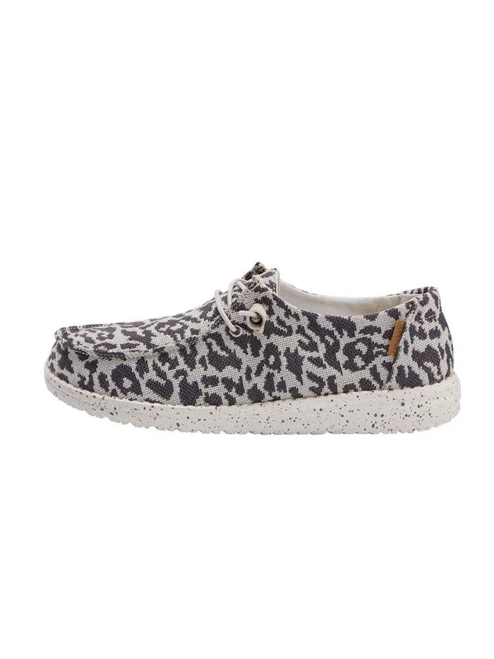Hey Dude 121413091 Womens Wendy Wooven Shoe Cheetah Grey - 7