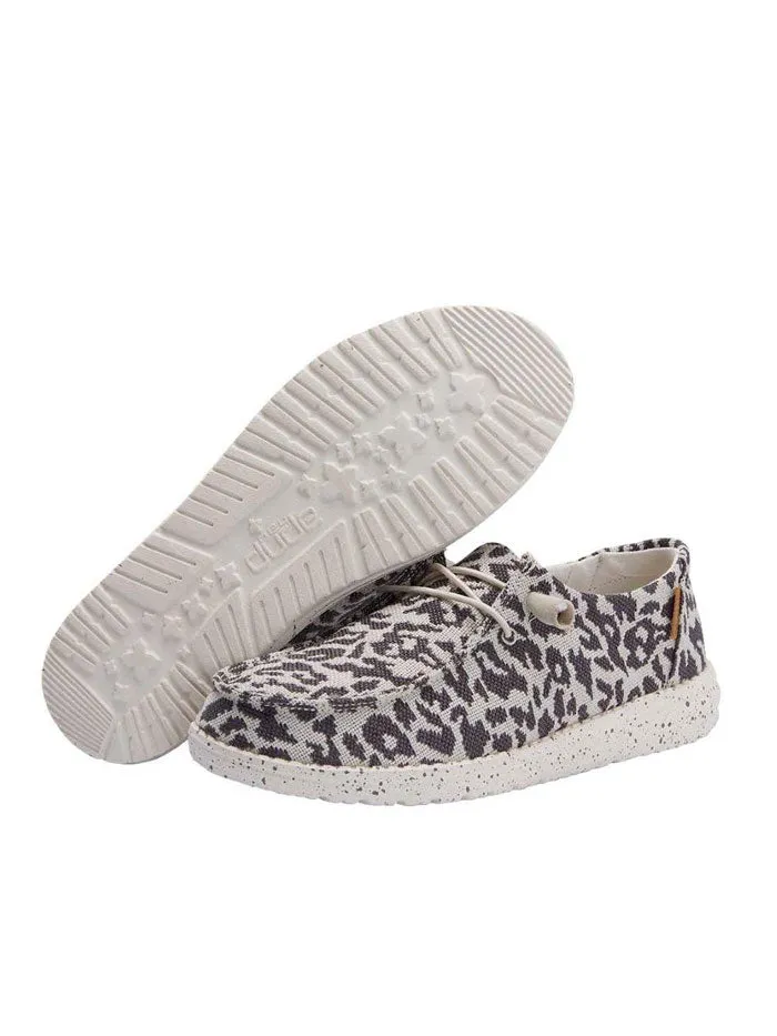 Hey Dude 121413091 Womens Wendy Wooven Shoe Cheetah Grey - 7