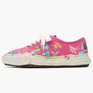 Maison Mihara Yasuhiro Baker Og Sole Canvas Low Printed Sticker Pink