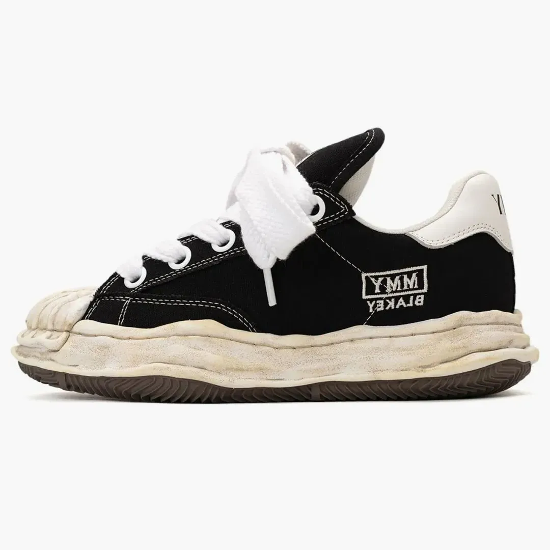 Maison Mihara Yasuhiro Blakey Puffer Og Sole Canvas Low Distressed Midsole Black White