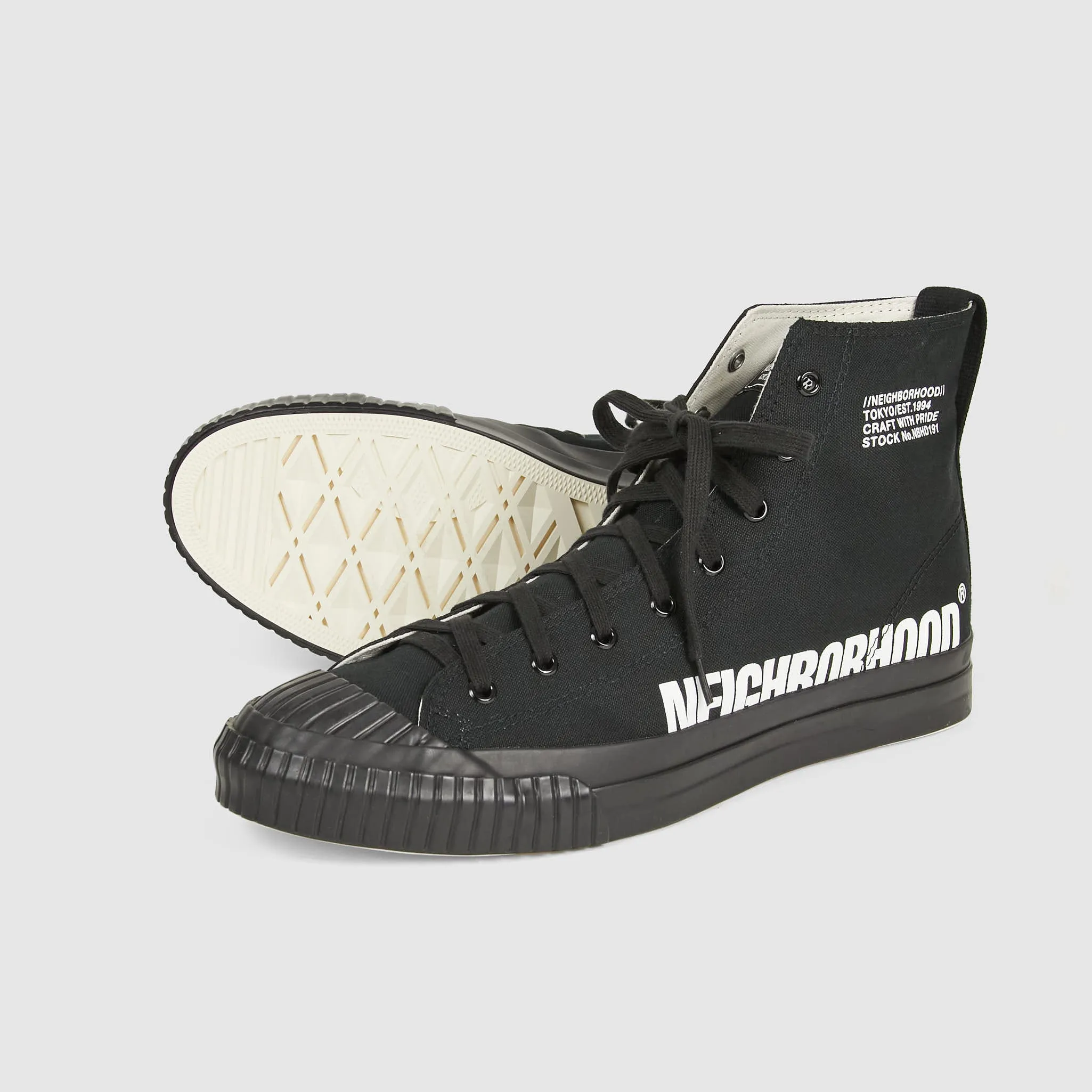 Neighborhood Side Logo High Canvas Sneakers