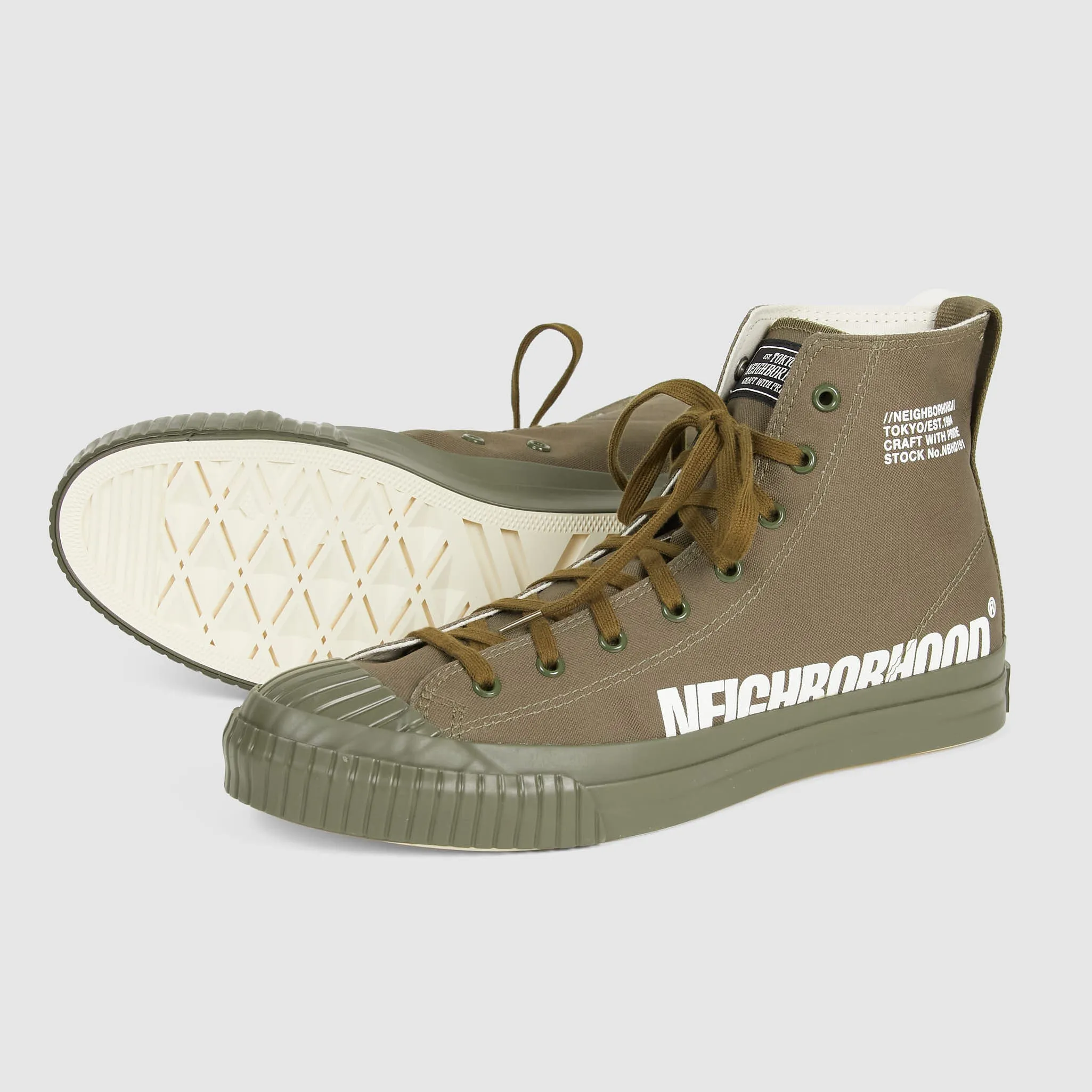 Neighborhood Side Logo High Canvas Sneakers