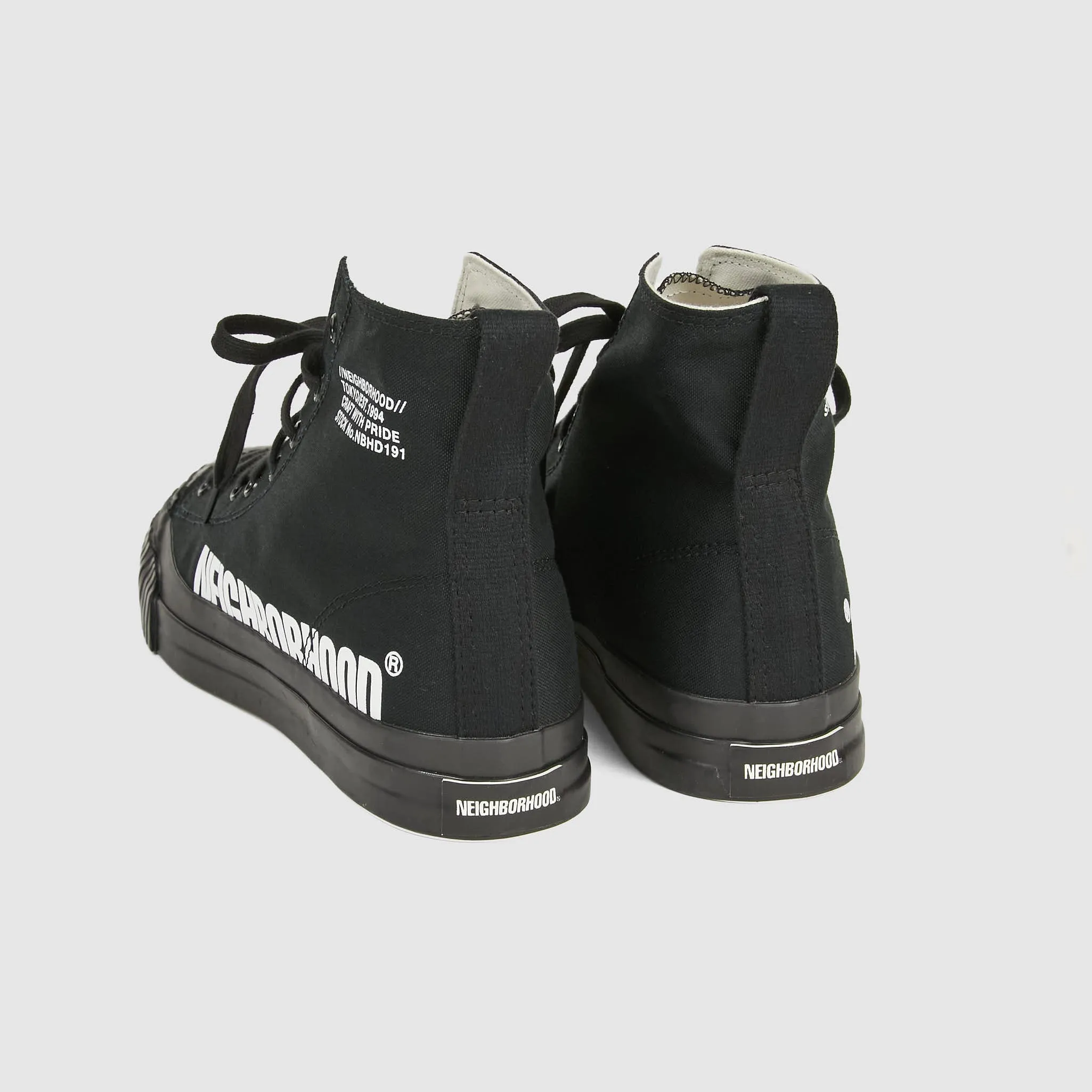 Neighborhood Side Logo High Canvas Sneakers