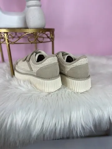 Sweet Cream Crotchet Velcro Platform Sneaker