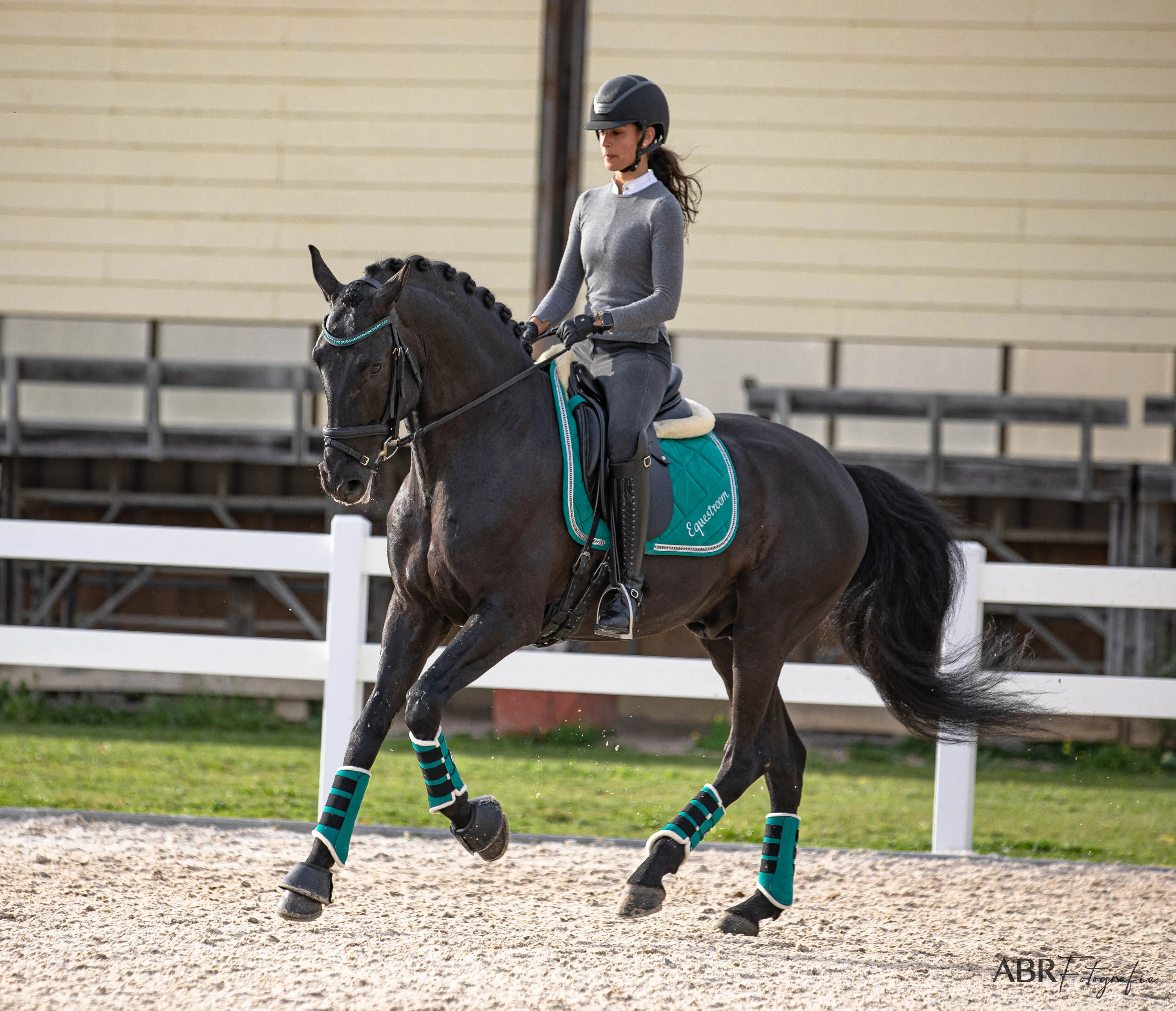 Teal Brushing Boots