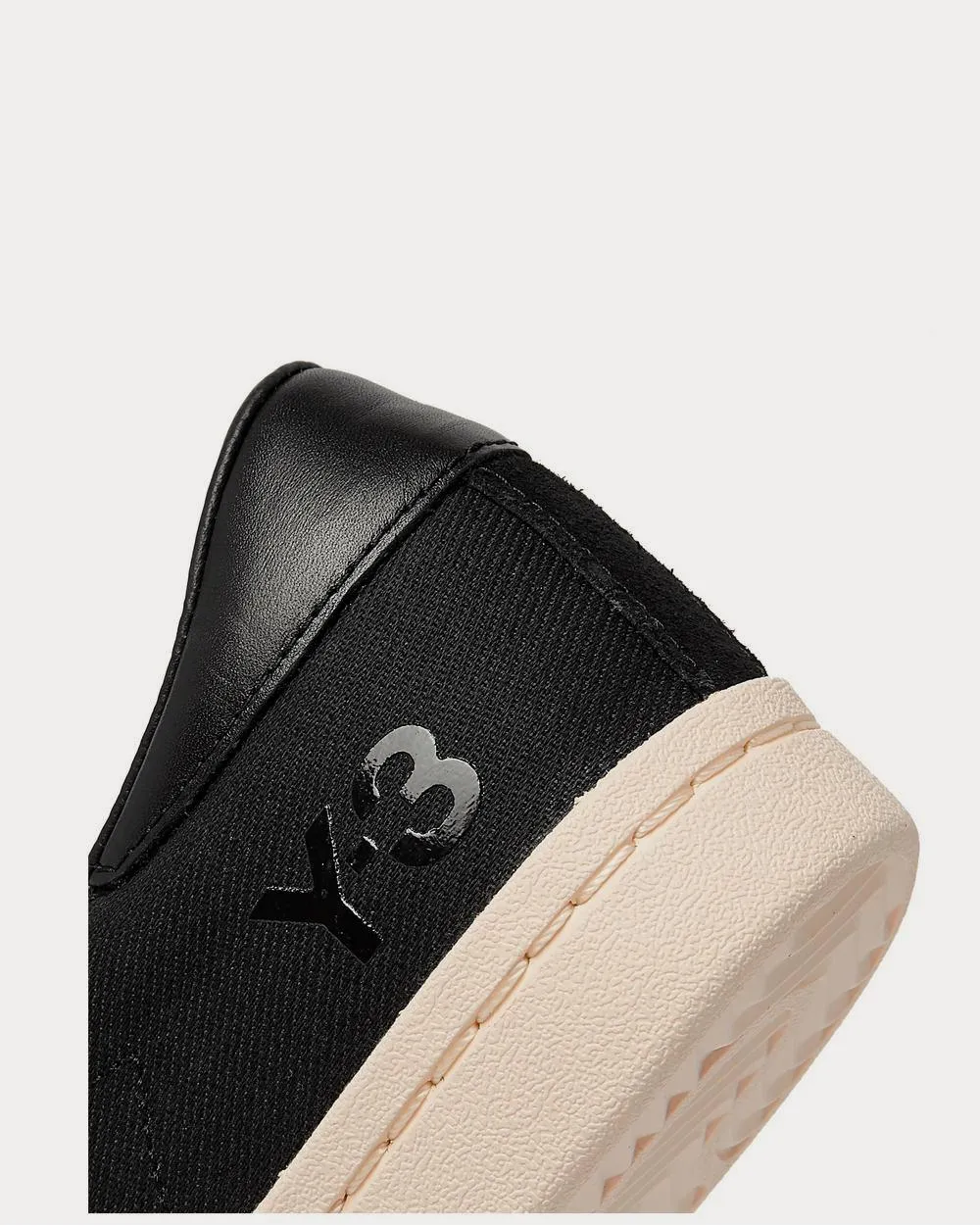 Yohji Star Leather and Suede-Trimmed Canvas  Black low top sneakers